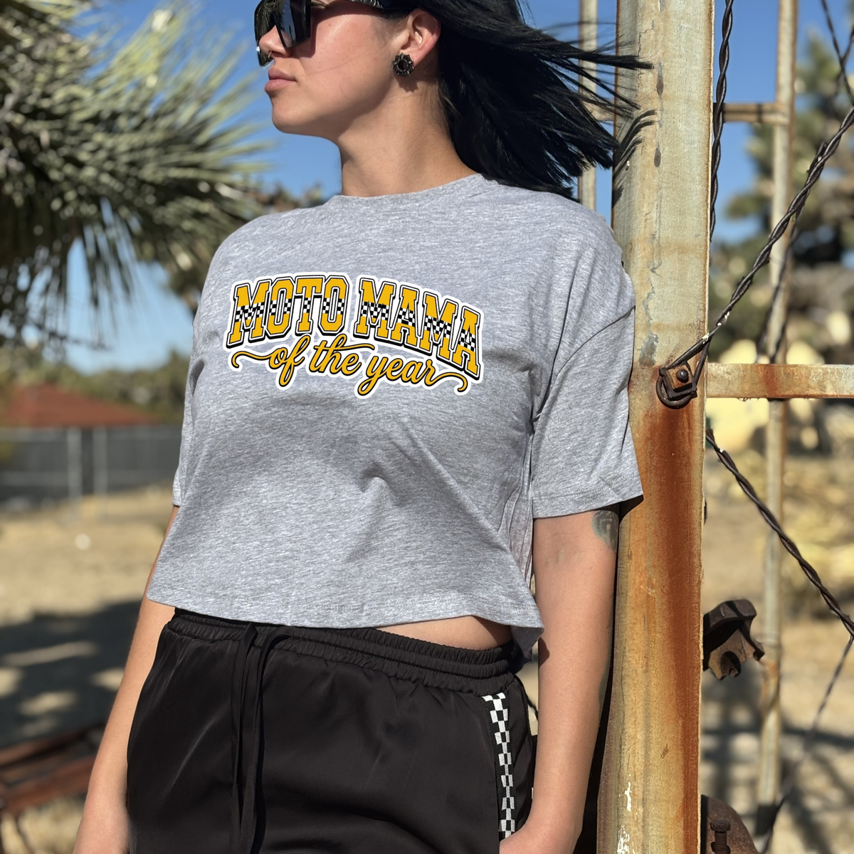 Moto Mama Cropped Tee